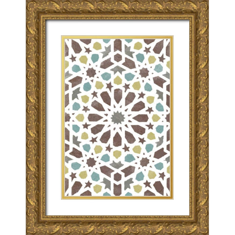 Zellige Board II Gold Ornate Wood Framed Art Print with Double Matting by Saunders, Alonzo