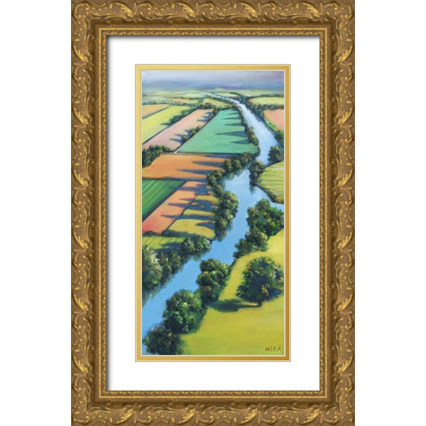 Flying Above I Gold Ornate Wood Framed Art Print with Double Matting by Mica