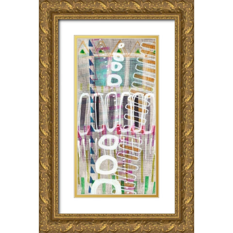 Tribal One II Gold Ornate Wood Framed Art Print with Double Matting by Galapon, Nikki