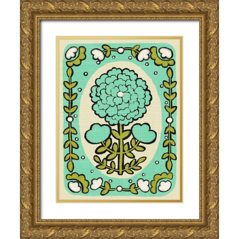 Gouache Florals I Gold Ornate Wood Framed Art Print with Double Matting by Zarris, Chariklia