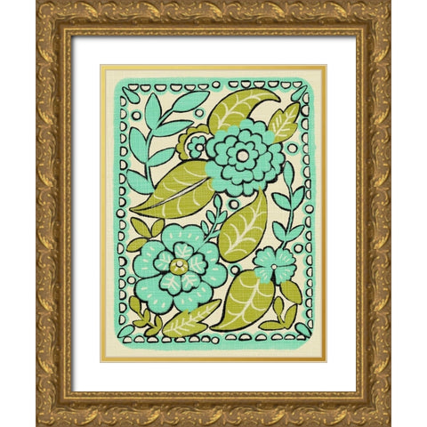 Gouache Florals II Gold Ornate Wood Framed Art Print with Double Matting by Zarris, Chariklia