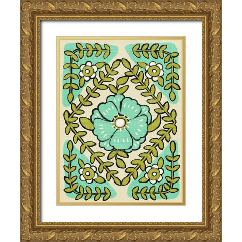 Gouache Florals IV Gold Ornate Wood Framed Art Print with Double Matting by Zarris, Chariklia