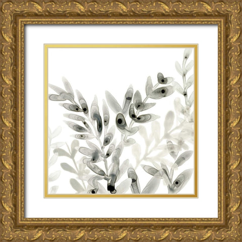 Watermark Foliage II Gold Ornate Wood Framed Art Print with Double Matting by Vess, June Erica