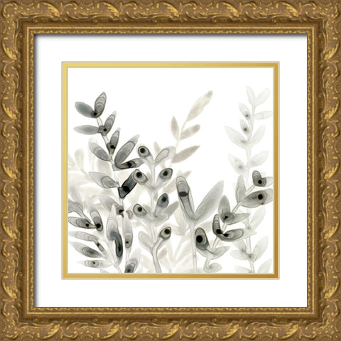 Watermark Foliage III Gold Ornate Wood Framed Art Print with Double Matting by Vess, June Erica