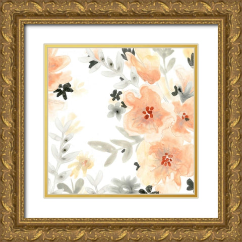 Blush Garden II Gold Ornate Wood Framed Art Print with Double Matting by Vess, June Erica