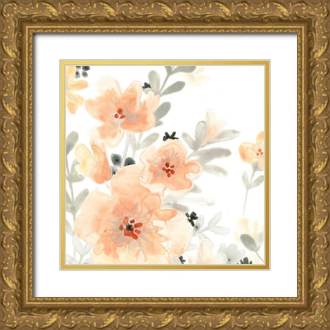 Blush Garden III Gold Ornate Wood Framed Art Print with Double Matting by Vess, June Erica