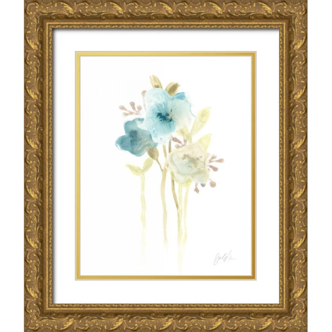 Bluebell II Gold Ornate Wood Framed Art Print with Double Matting by Vess, June Erica