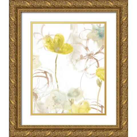 Floral Arc II Gold Ornate Wood Framed Art Print with Double Matting by Vess, June Erica