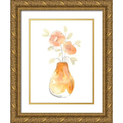 Blossom Pop Study II Gold Ornate Wood Framed Art Print with Double Matting by Vess, June Erica