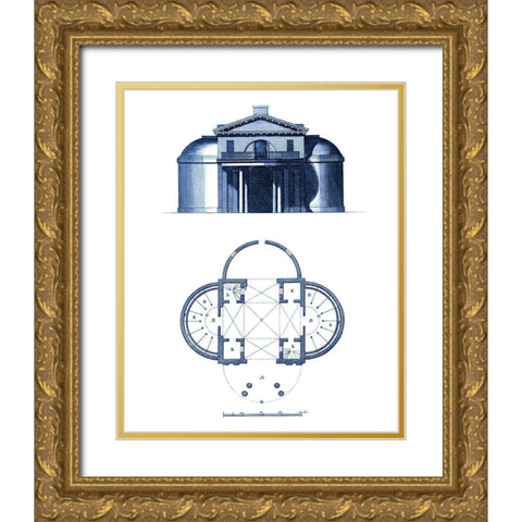 Custom Architectural Blueprint IV Gold Ornate Wood Framed Art Print with Double Matting by George, Andrew Cook
