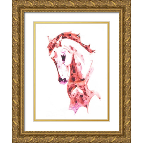 Garnet Horse II Gold Ornate Wood Framed Art Print with Double Matting by Chapman, Julie T.