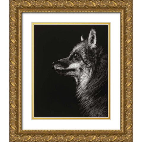 Black Glimpse V Gold Ornate Wood Framed Art Print with Double Matting by Chapman, Julie T.