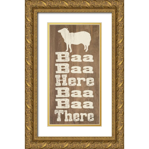 Animal Farm II Gold Ornate Wood Framed Art Print with Double Matting by Saunders, Alonzo