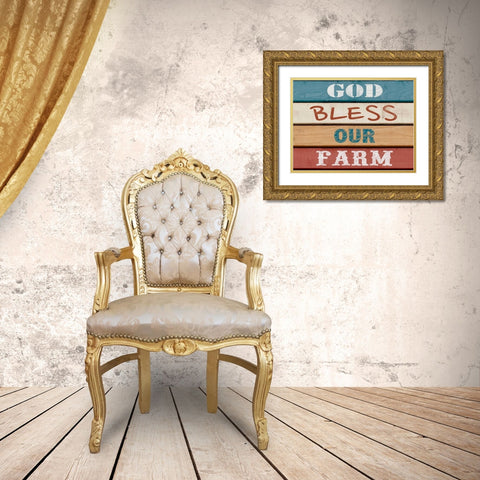 Farm Sentiment IV Gold Ornate Wood Framed Art Print with Double Matting by Saunders, Alonzo