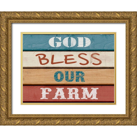 Farm Sentiment IV Gold Ornate Wood Framed Art Print with Double Matting by Saunders, Alonzo
