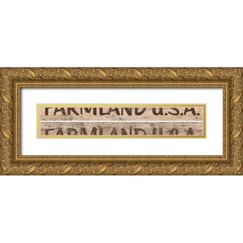 Farm Sign 2-up I Gold Ornate Wood Framed Art Print with Double Matting by Saunders, Alonzo