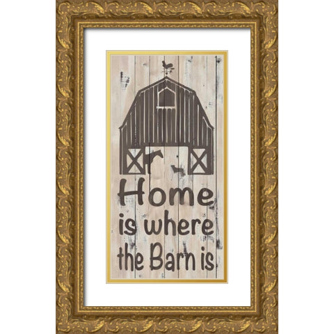 Home and Farm I Gold Ornate Wood Framed Art Print with Double Matting by Saunders, Alonzo