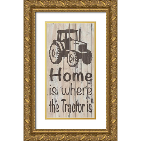 Home and Farm II Gold Ornate Wood Framed Art Print with Double Matting by Saunders, Alonzo