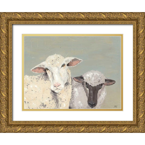 Sweet Lambs I Gold Ornate Wood Framed Art Print with Double Matting by Reynolds, Jade