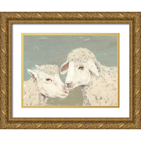 Sweet Lambs II Gold Ornate Wood Framed Art Print with Double Matting by Reynolds, Jade