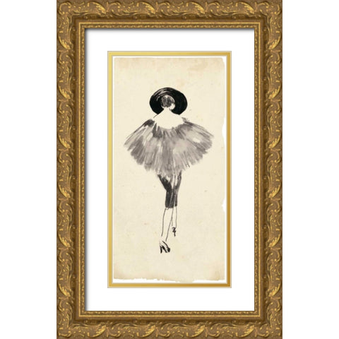 Fashion Glimpse III Gold Ornate Wood Framed Art Print with Double Matting by Wang, Melissa