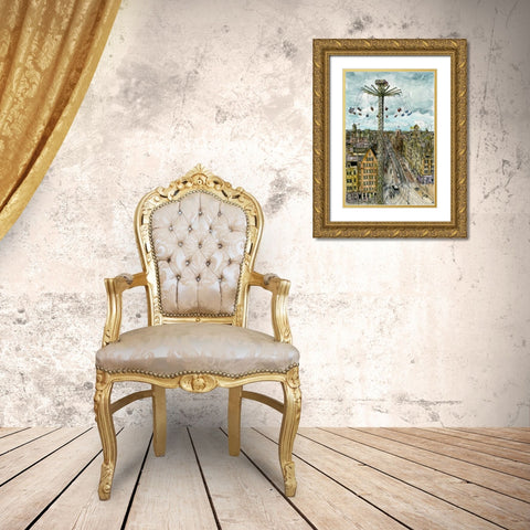 European Afternoon IV Gold Ornate Wood Framed Art Print with Double Matting by Wang, Melissa