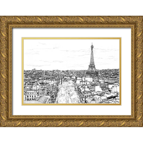 Tour of Europe I Gold Ornate Wood Framed Art Print with Double Matting by Wang, Melissa