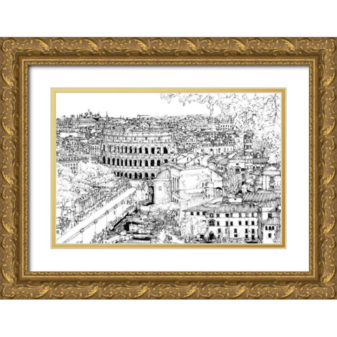 Tour of Europe III Gold Ornate Wood Framed Art Print with Double Matting by Wang, Melissa