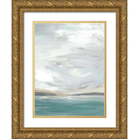 Seafoam Vista I Gold Ornate Wood Framed Art Print with Double Matting by Vess, June Erica
