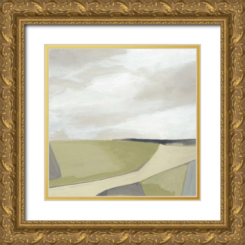 Far Fields I Gold Ornate Wood Framed Art Print with Double Matting by Vess, June Erica
