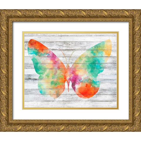 Wings on Wood I Gold Ornate Wood Framed Art Print with Double Matting by Goldberger, Jennifer