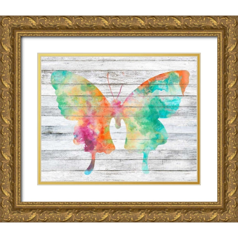 Wings on Wood II Gold Ornate Wood Framed Art Print with Double Matting by Goldberger, Jennifer