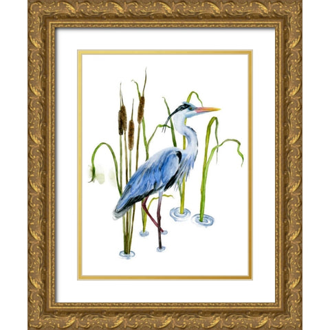 At the Pond II Gold Ornate Wood Framed Art Print with Double Matting by Wang, Melissa