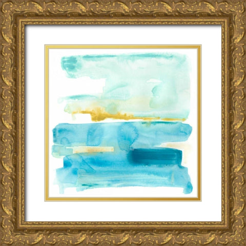 Liquid Shoreline V Gold Ornate Wood Framed Art Print with Double Matting by Vess, June Erica