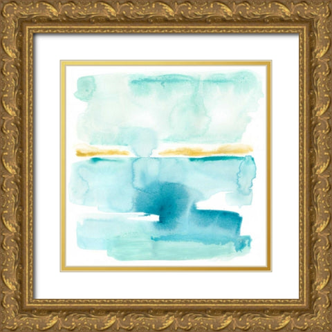 Liquid Shoreline VI Gold Ornate Wood Framed Art Print with Double Matting by Vess, June Erica