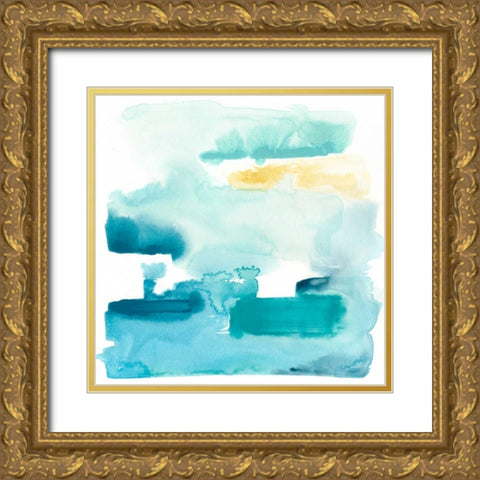 Liquid Shoreline IX Gold Ornate Wood Framed Art Print with Double Matting by Vess, June Erica