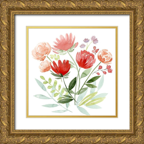 Country Bouquet II Gold Ornate Wood Framed Art Print with Double Matting by Popp, Grace