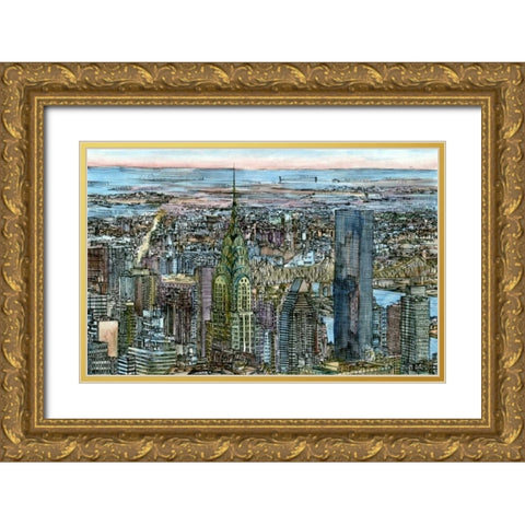 Coast to Coast I Gold Ornate Wood Framed Art Print with Double Matting by Wang, Melissa