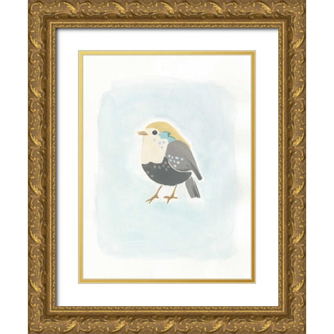 Dapper Bird II Gold Ornate Wood Framed Art Print with Double Matting by Vess, June Erica