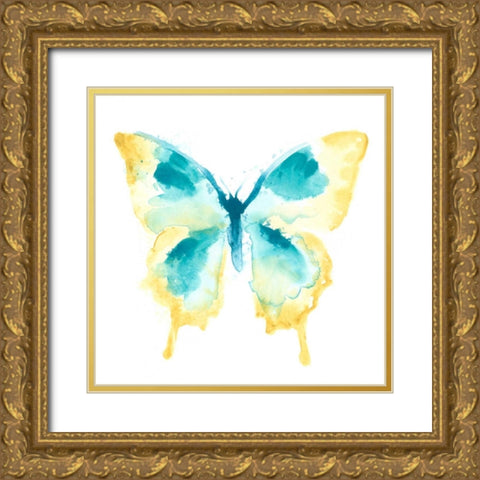 Butterfly Traces II Gold Ornate Wood Framed Art Print with Double Matting by Vess, June Erica