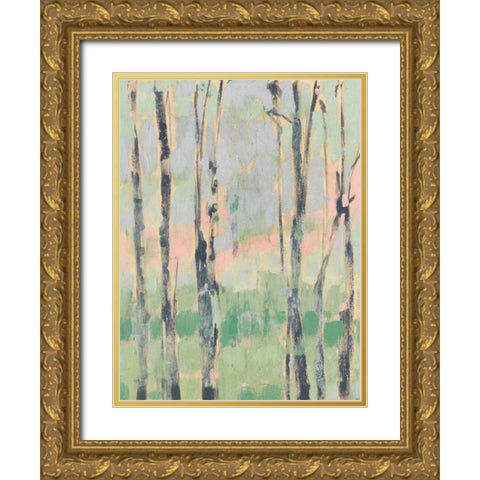 Pastels in the Trees II Gold Ornate Wood Framed Art Print with Double Matting by Goldberger, Jennifer
