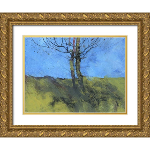 Heathland Tree Study Gold Ornate Wood Framed Art Print with Double Matting by Bailey, Paul
