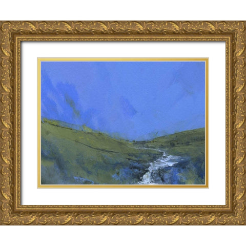 Afon Claerwen Gold Ornate Wood Framed Art Print with Double Matting by Bailey, Paul
