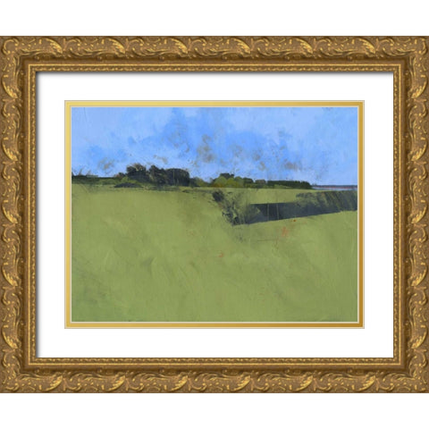 Riverfront Trees Gold Ornate Wood Framed Art Print with Double Matting by Bailey, Paul