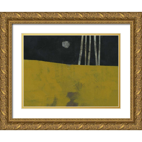 Five Trunks and the Moon Gold Ornate Wood Framed Art Print with Double Matting by Bailey, Paul