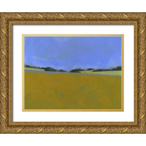 Distant Flax Gold Ornate Wood Framed Art Print with Double Matting by Bailey, Paul