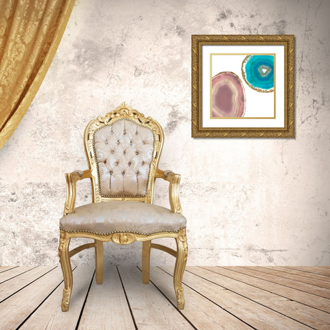 Gem Stones II Gold Ornate Wood Framed Art Print with Double Matting by Goldberger, Jennifer