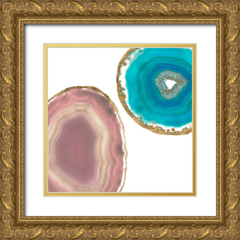 Gem Stones II Gold Ornate Wood Framed Art Print with Double Matting by Goldberger, Jennifer