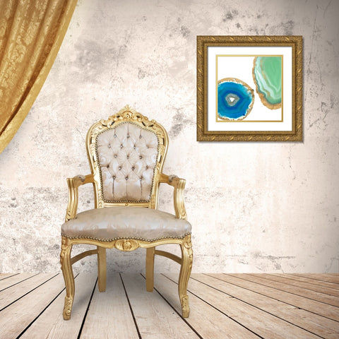 Gem Stones III Gold Ornate Wood Framed Art Print with Double Matting by Goldberger, Jennifer