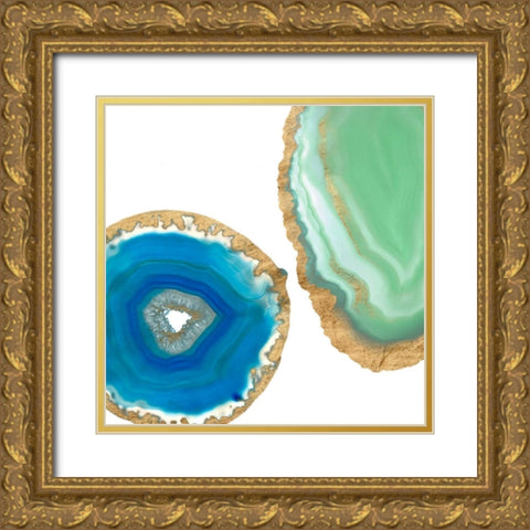 Gem Stones III Gold Ornate Wood Framed Art Print with Double Matting by Goldberger, Jennifer